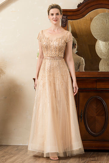 Golden Beaded Mor til Bride Dress